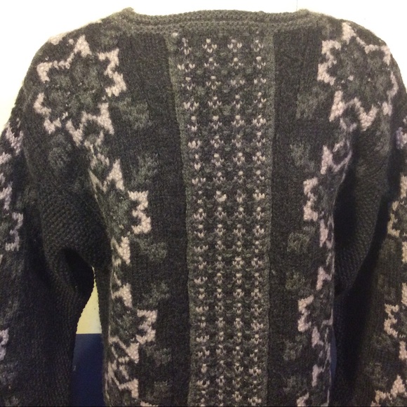 Herman Geist vintage hand knit wool sweater zip up Cardigan women’s size medium - Picture 4 of 8